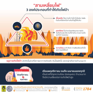 สาระความรู้ “สามเหลี่ยมไฟ” 3 องค์ประกอบที่ทำให้เกิดไฟป่า
