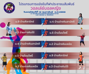 ⚽️ตารางการแข่งขันวอลเล่ย์บอลหญิง  ประชาชนสัมพันธ์เทศบาลตำบลอ่างศิลา ‼️ วันพฤหัสบดีที่ 12  กุมภาพันธ์ 2569  เวลา 09.00 น.เป็นต้นไป