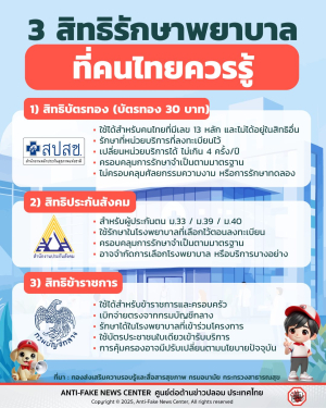 3 สิทธิรักษาพยาบาล ที่คนไทยควรรู้‼️