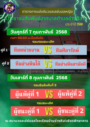 โปรแกรมการแข่งขันวันศุกร์ที่ 7 กุมภาพันธ์ 2568  รอบรองชนะเลิศ