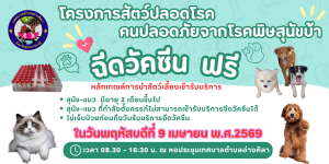 ⚠️ ?บริการฉีดวัคซีนโครงการสัตว์ปลอดโรค  คนปลอดภัยจากโรคพิษสุนัขบ้า พ.ศ.2569