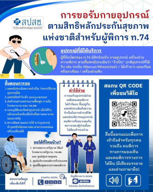 ♿️ สิทธิผู้พิการตามบัตรทอง ท.74 สามารถขอรับ กายอุปกรณ์ / เครื่องช่วยความพิการ ได้ฟรี ❗️ ตามที่แพทย์ประเมินว่า “จำเป็น” โดยไม่ต้องสำรองจ่าย